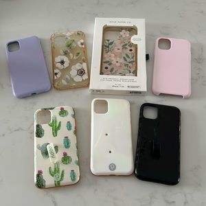 iPhone 11 phone cases lot rifle paper co., Loopy, and screen protectors.